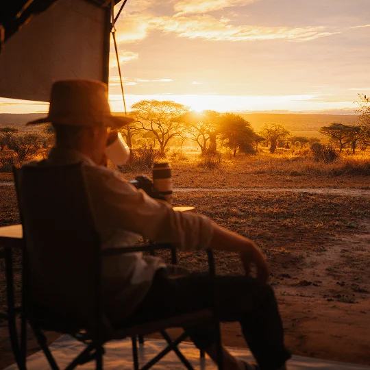 Sunset at a safari camp in Tanzania Sunset at a safari camp in Tanzania