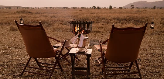 Hot-air balloon safari over the Tanzanian savanna Hot-air balloon safari over the Tanzanian savanna