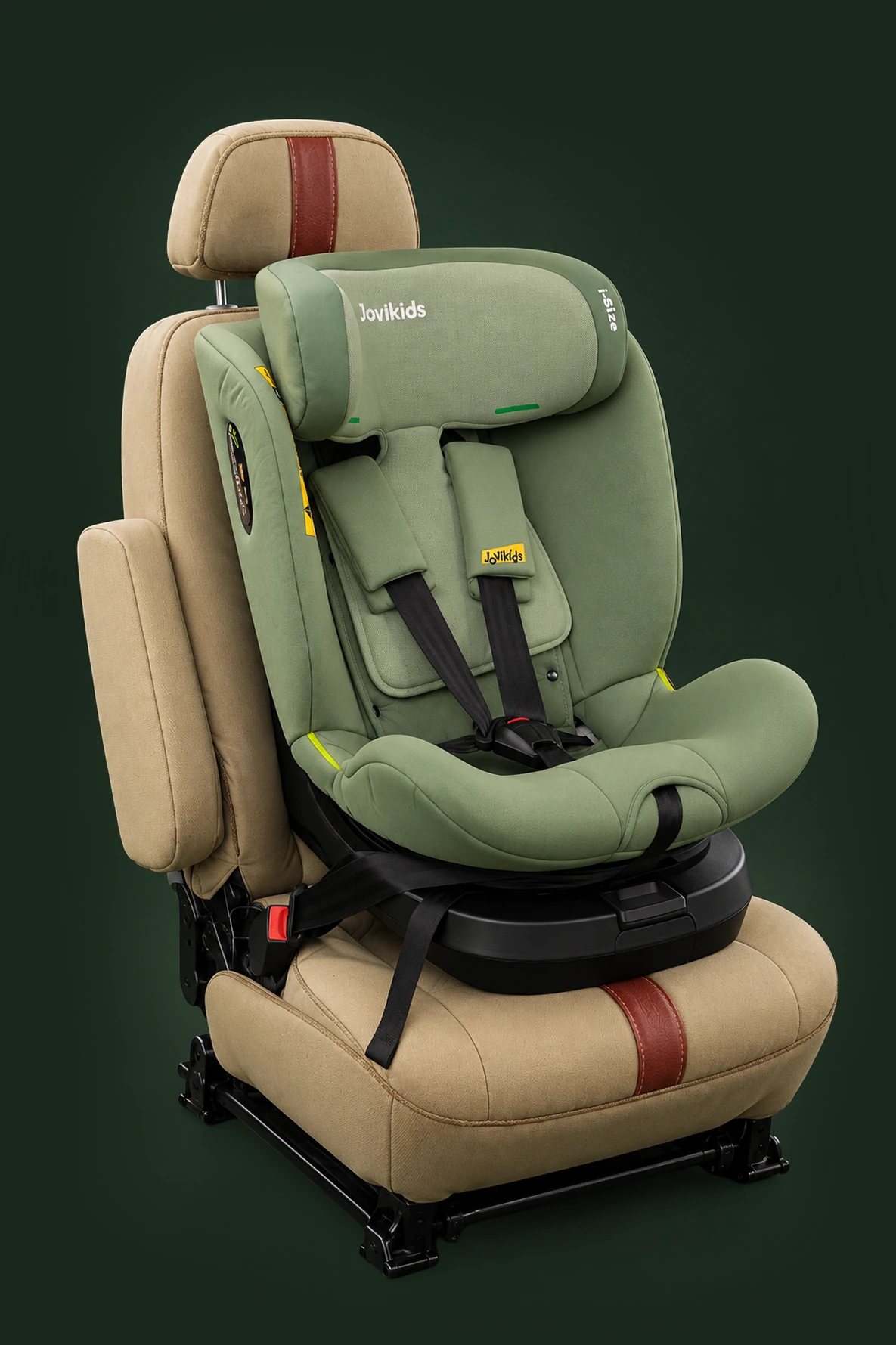 Child safety seat installed in an Altezza safari vehicle